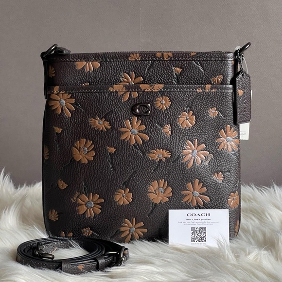💰SOLD - CF332 - Coach Kitt Messenger Crossbody with Floral Print - Picture 10 of 11